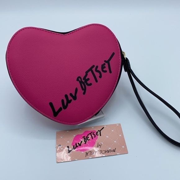Betsey Johnson Eyes Face Heart Coin Purse Wristlet - Picture 3 of 9